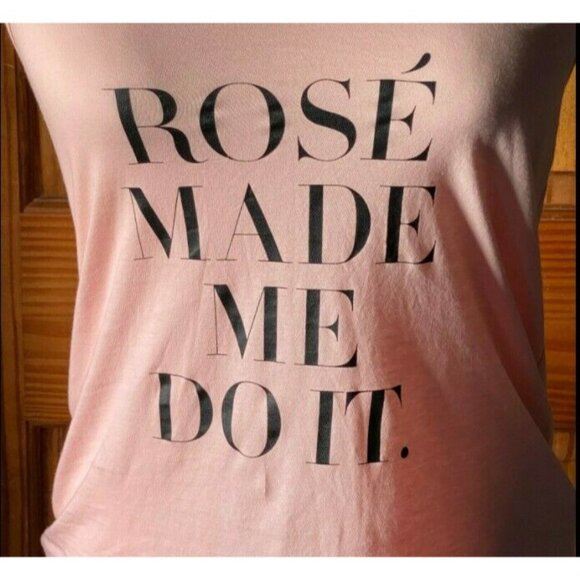 CHRLDR Womens Light Weight 'Rose` Made Me Do It'  Graphic Tank Top-Pink-XS-NWT - Picture 2 of 5